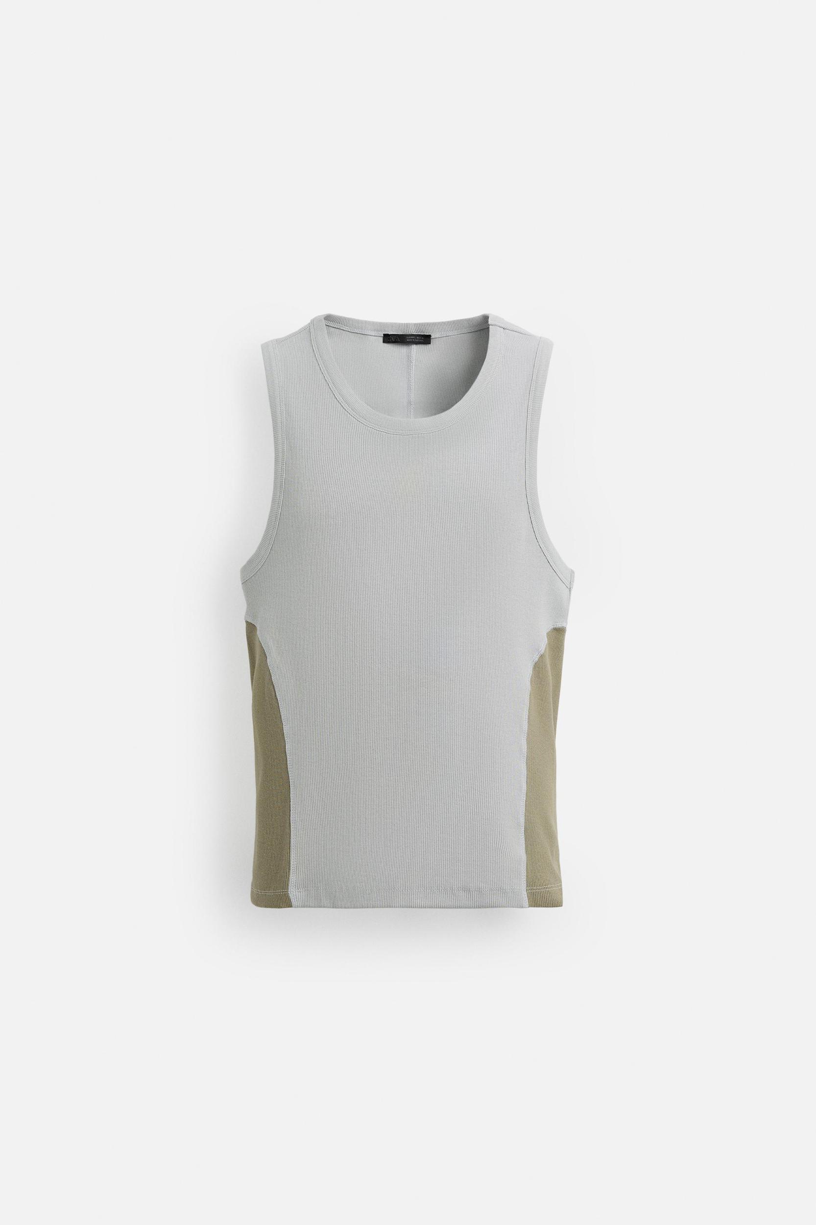 COLOR BLOCK RIBBED TANK TOP Product Image