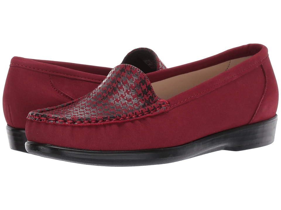 SAS Simplify Leather Moccasin Houndstooth Loafers Product Image