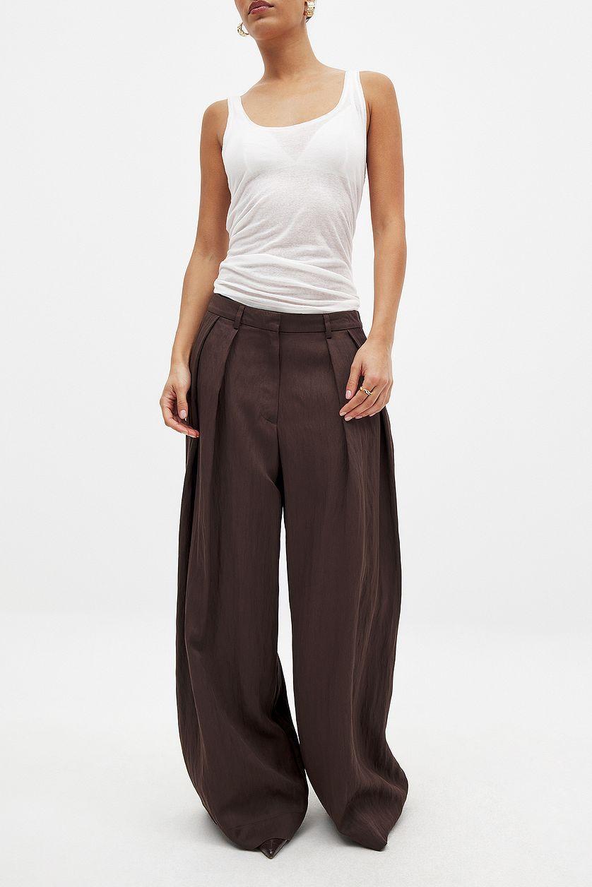 Wide Mid Waist Trousers Product Image