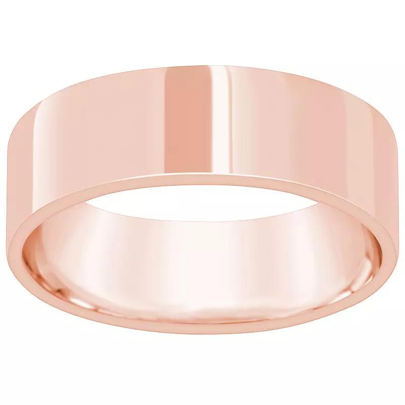 Alyson Layne 18k Gold Flat Wedding Band, Womens 18k Rose Gold Product Image