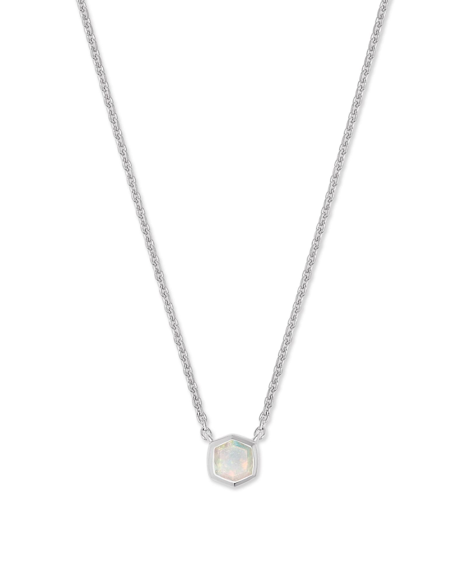 Kendra Scott Davie Pave Sterling Silver Short Pendant Necklace Product Image