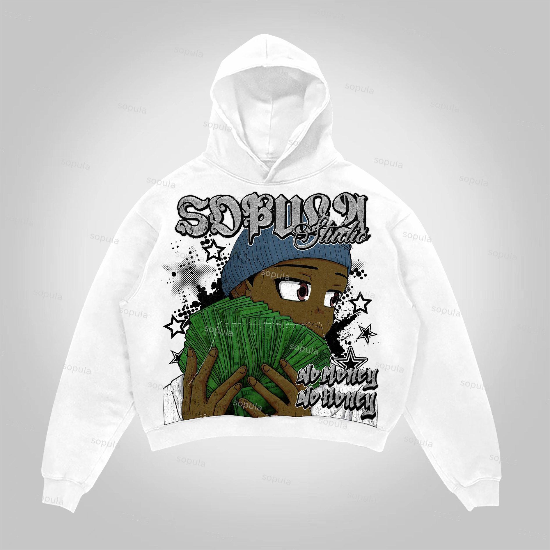 Sopula Street No Money No Honey Graphics Pocket Hoodie Product Image