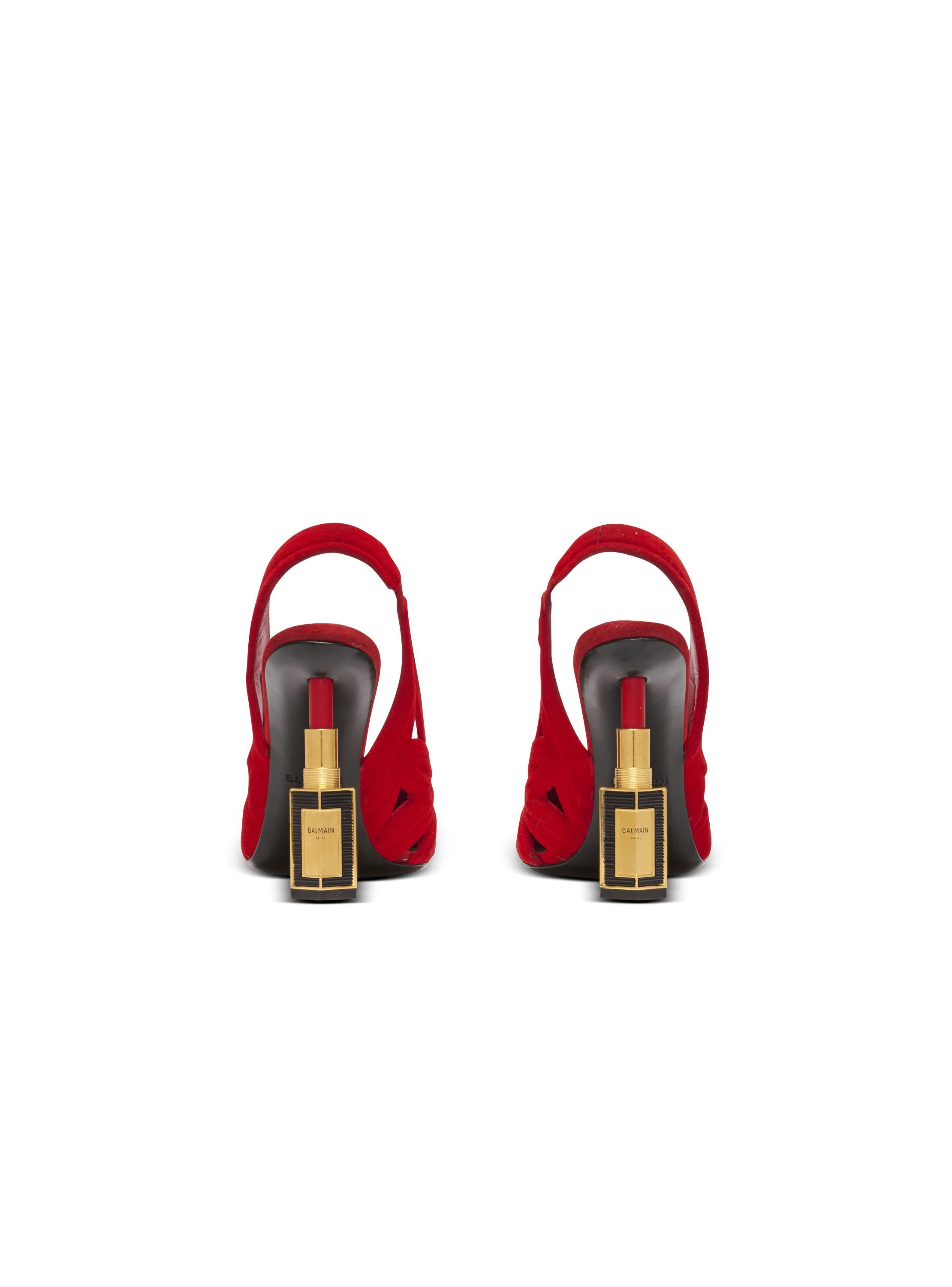 Lipstick pumps in suede leather and brass Product Image