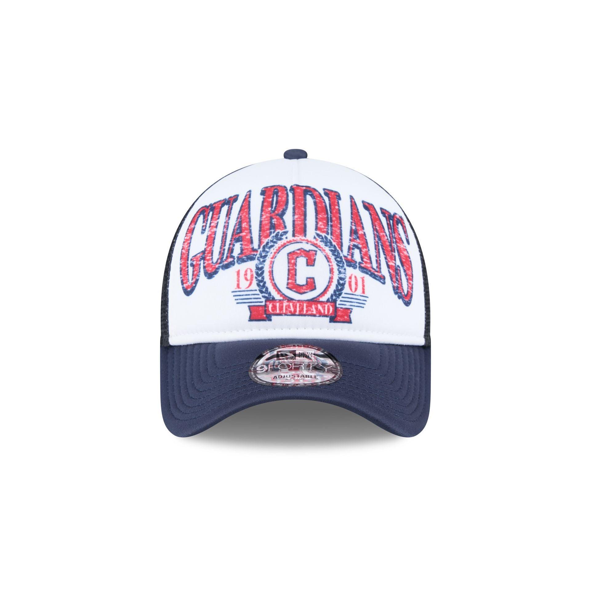 Cleveland Guardians Distressed 9FORTY A-Frame Trucker Hat Male Product Image