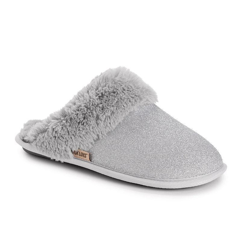 MUK LUKS Womens Angled Sparkle Scuff Slippers Product Image