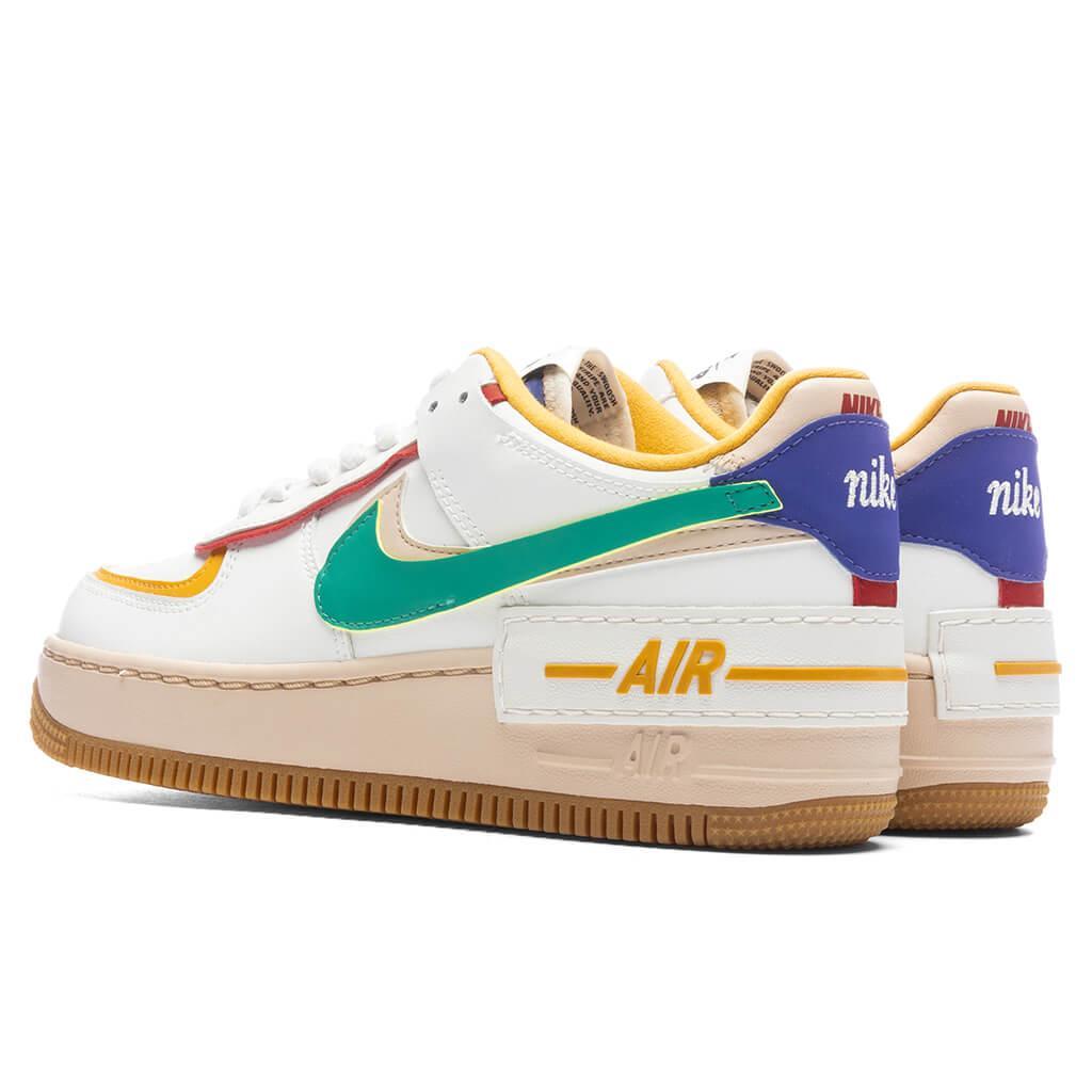 Womens Air Force 1 Shadow - Summit White/Neptune Green/Yellow Female Product Image