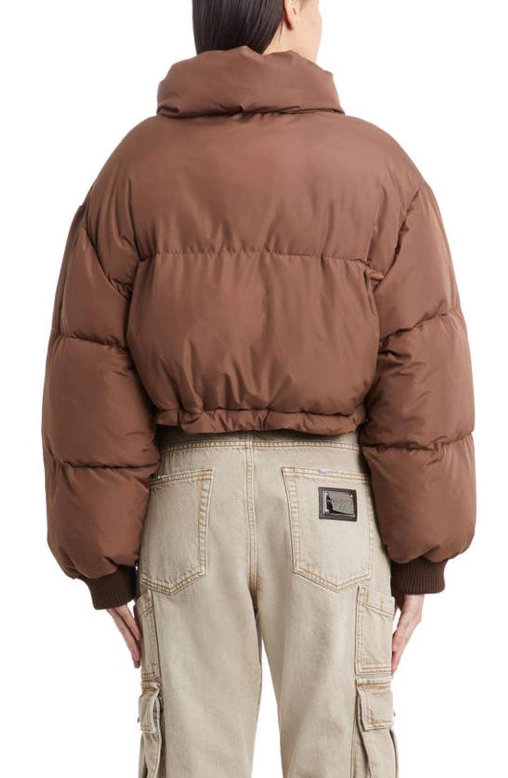 Logo-plaque Puffer Jacket In Brown Product Image