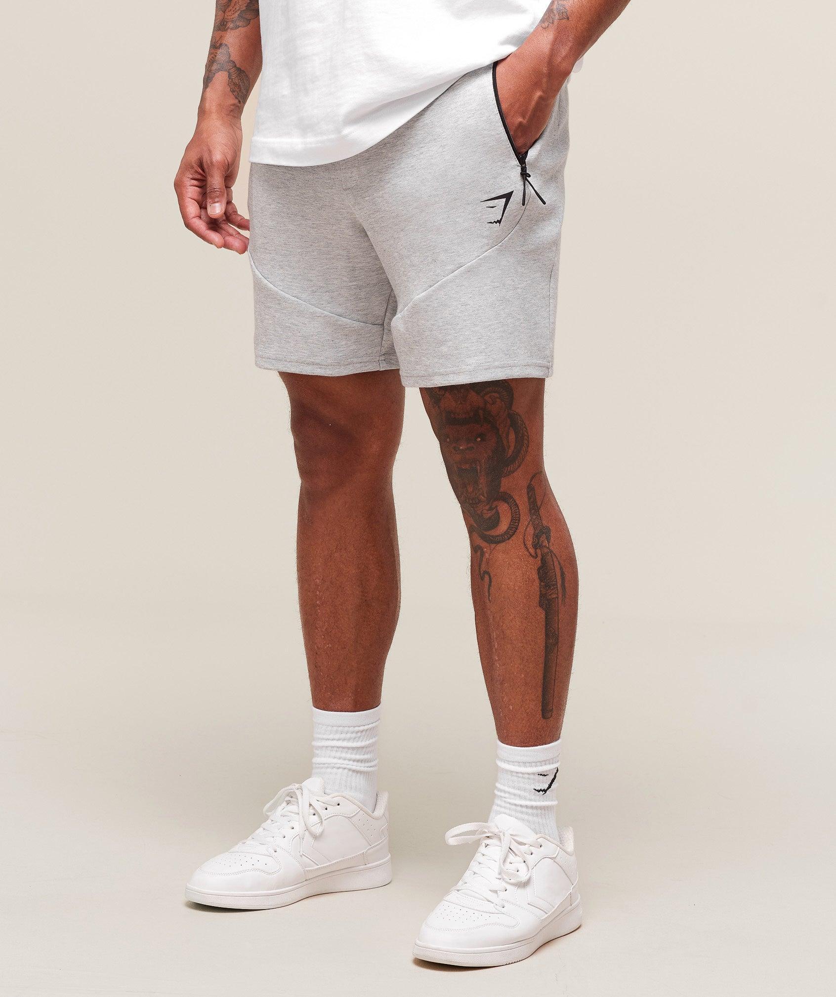 Gymshark Interlock Tech 6" Shorts - Light Grey Core Marl Male Product Image