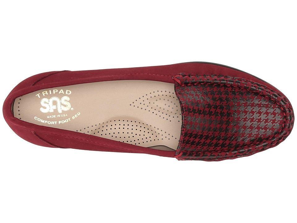 SAS Simplify Leather Moccasin Houndstooth Loafers Product Image