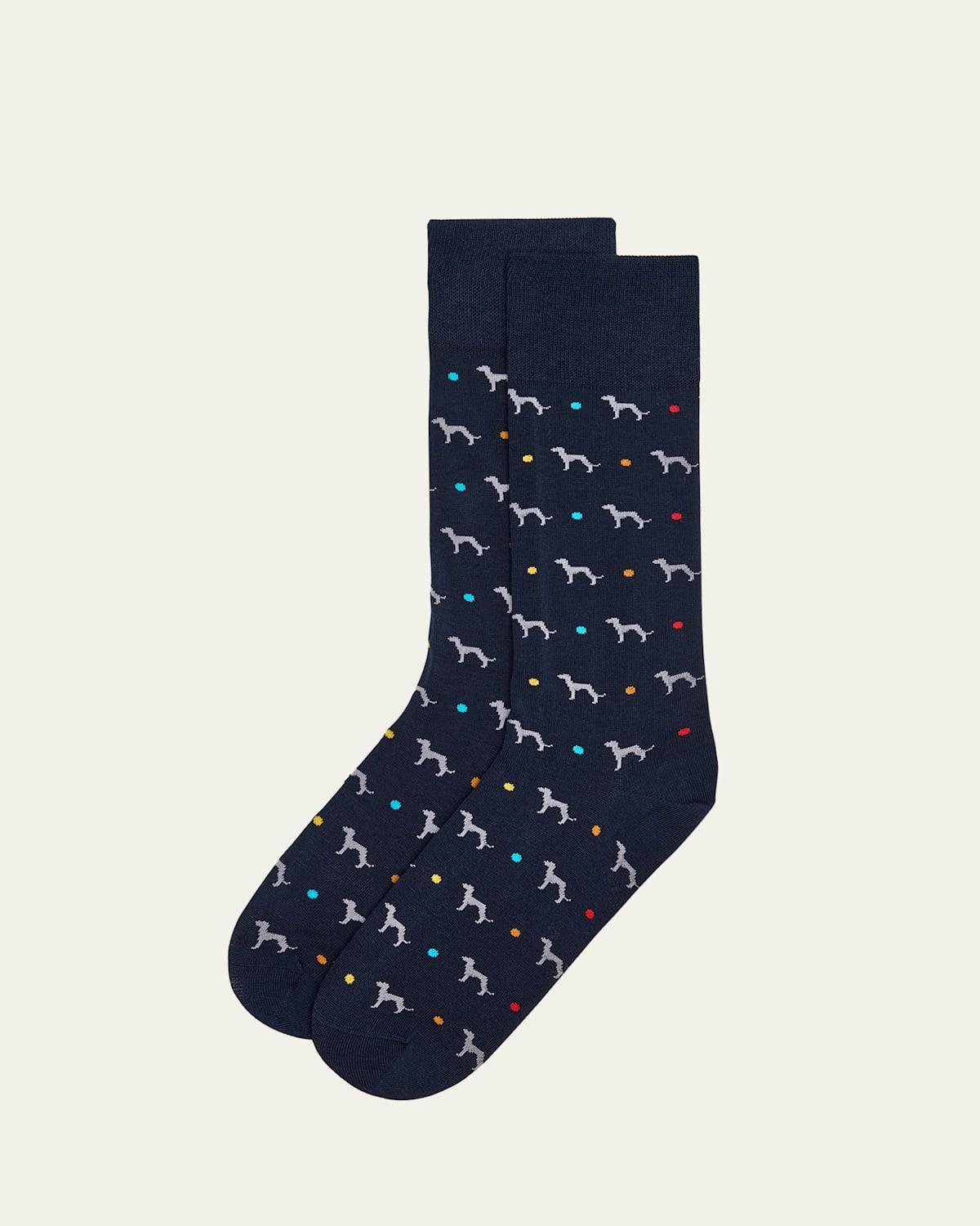 Men's Hank Whippet-Print Crew Socks Product Image