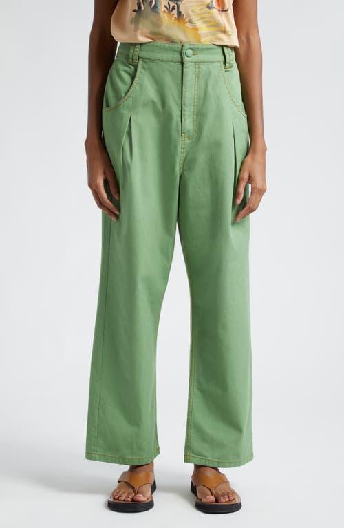 Green Pleat Pants, GREEN / 29 Product Image