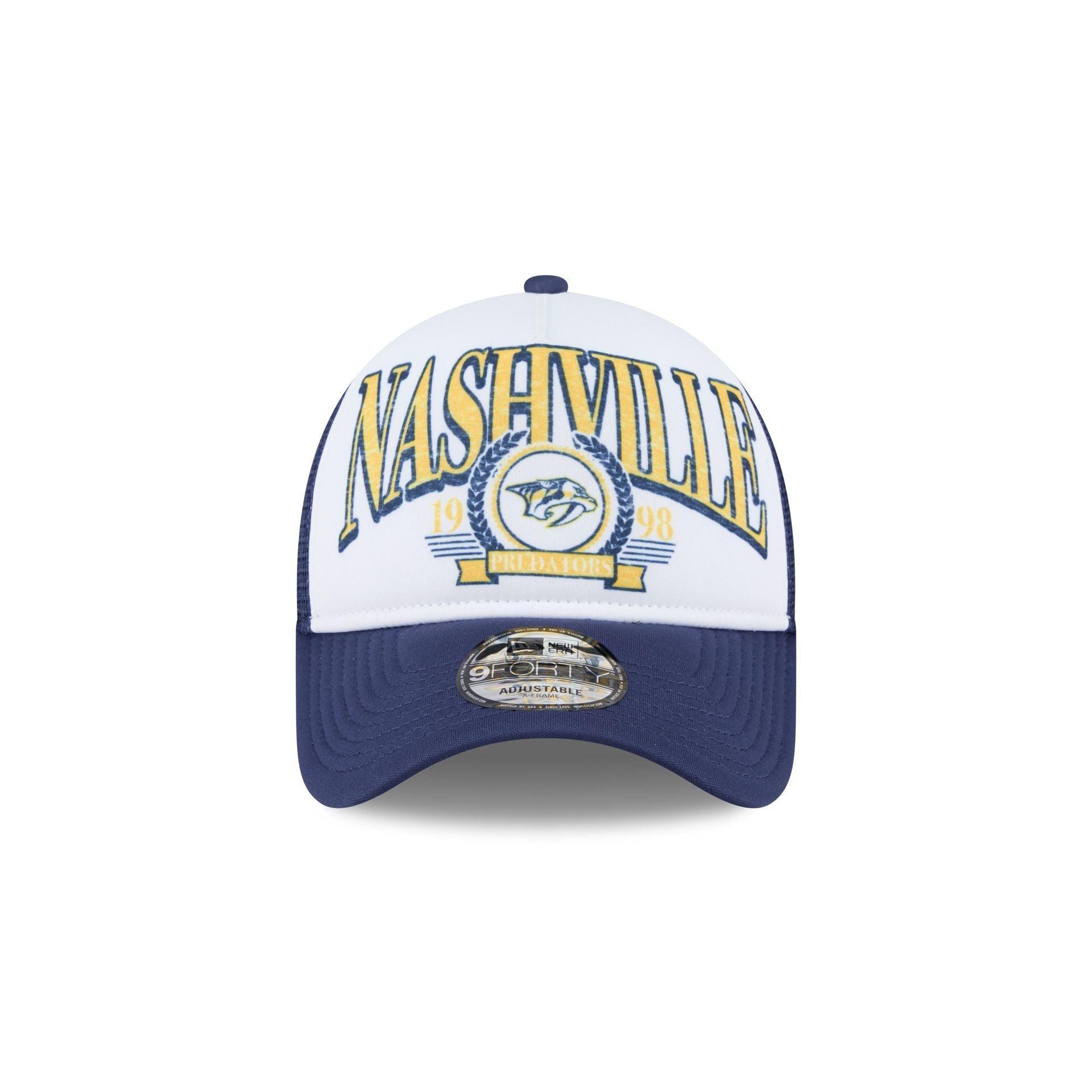 Nashville Predators Distressed 9FORTY A-Frame Trucker Hat Male Product Image