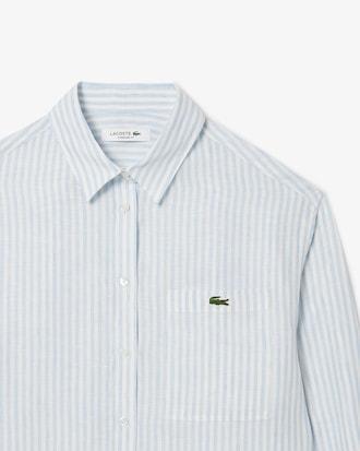 Oversized Striped Linen Shirt Product Image