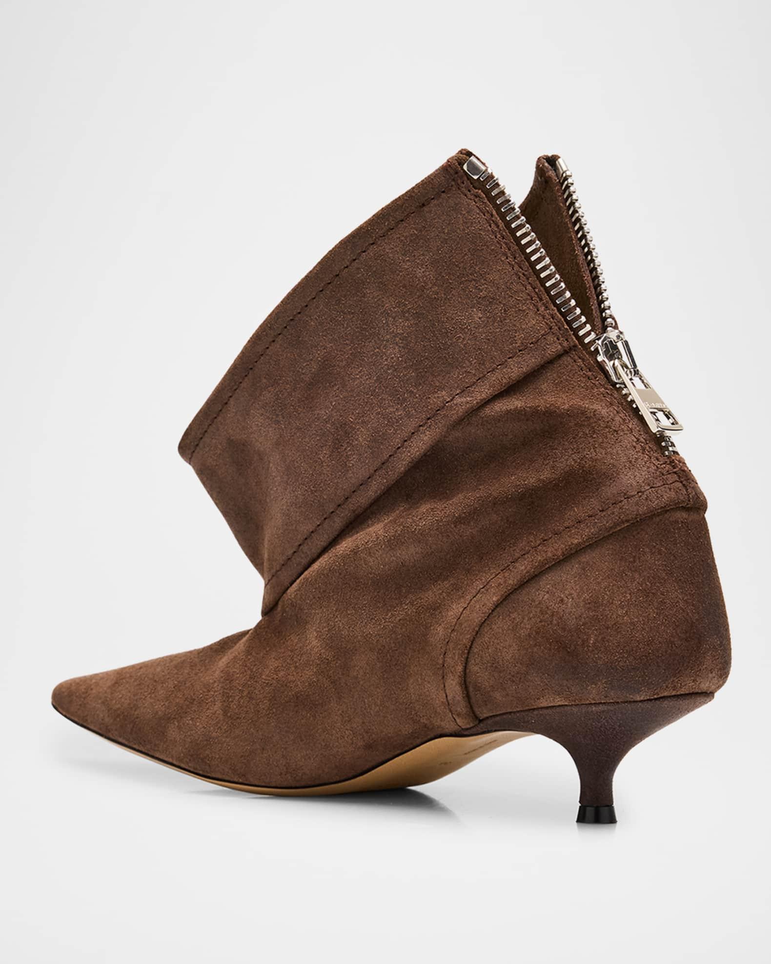 Biker Suede Kitten-Heel Booties Product Image