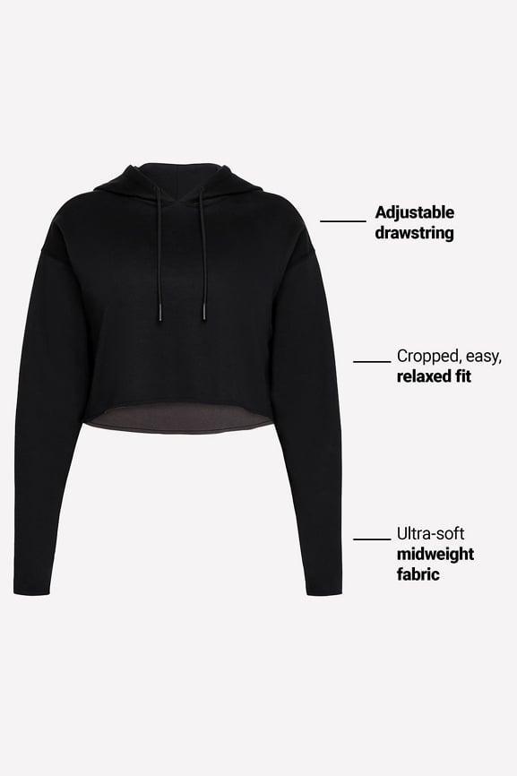 Cozy Fleece Everyday Cropped Hoodie Product Image