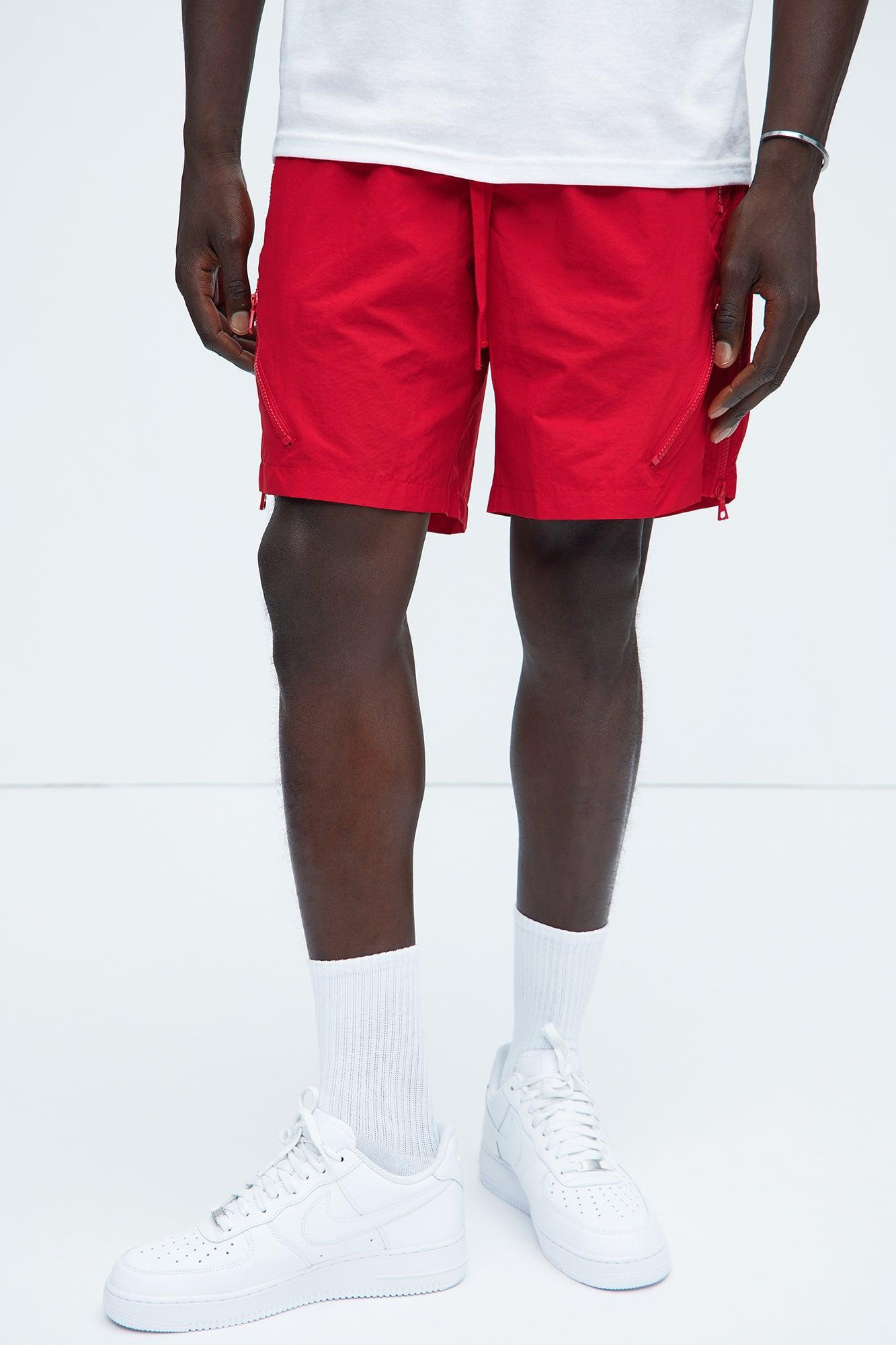 Break Away Zip Up Shorts - Red Product Image