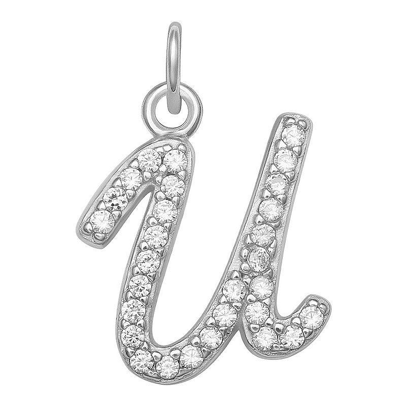 LC Lauren Conrad Sterling Silver Cubic Zirconia Initial Charm, Womens, Sterling Silver X Product Image