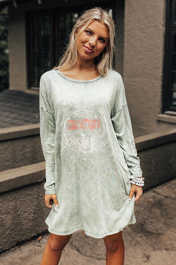 Fierce Vintage Long-Sleeve Graphic T-Shirt Dress Product Image