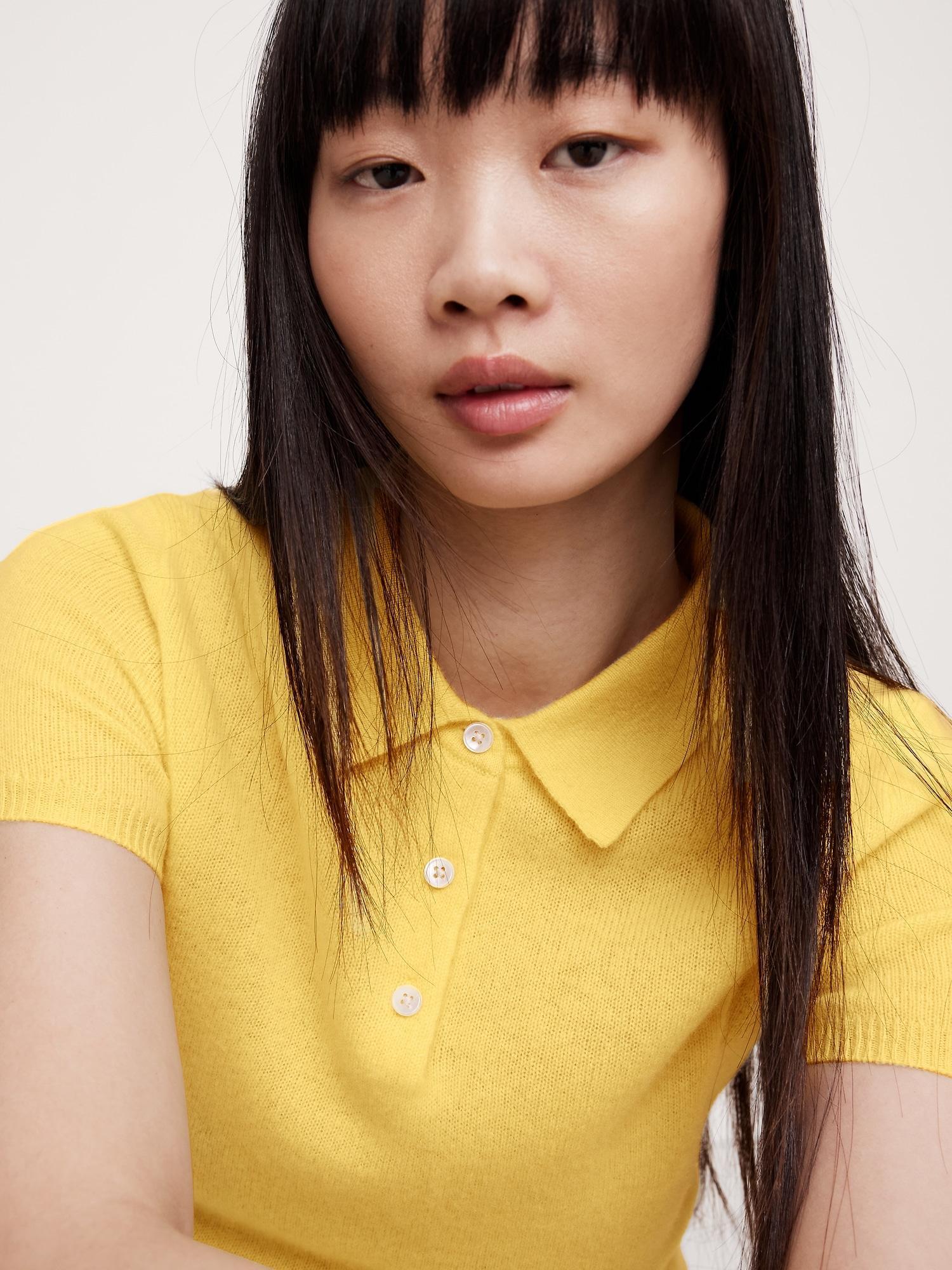 Lightweight Cashmere Short-Sleeve Sweater Polo Product Image