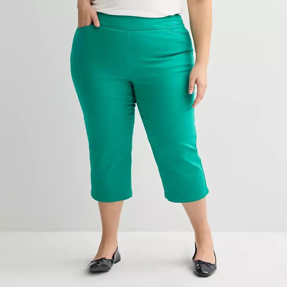 Plus Size Croft & Barrow® Effortless Stretch Capri Pants, Women's, Size: 20 W, Greenway Product Image