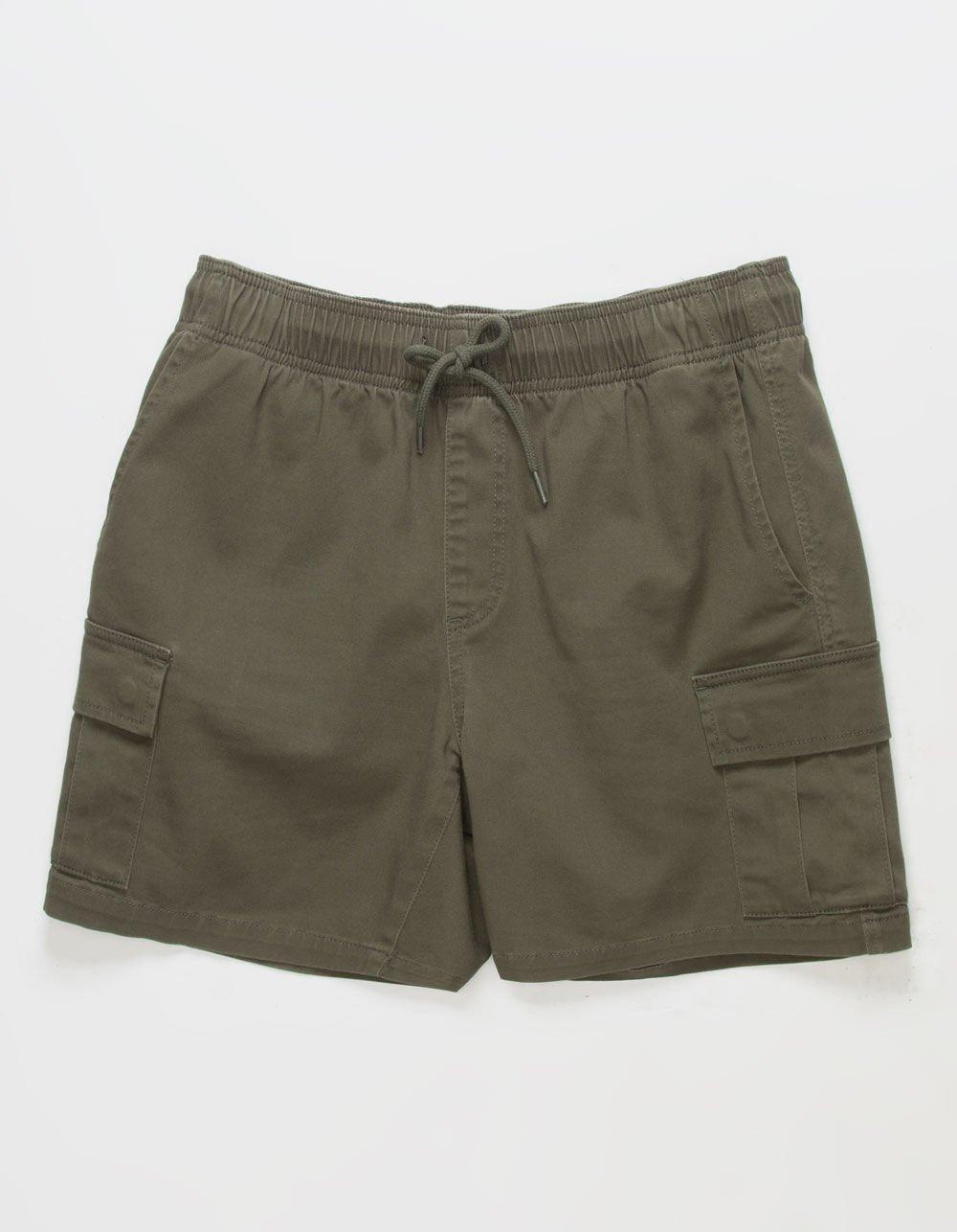 RSQ Mens Cargo Twill Pull On Shorts - DK GREEN Product Image