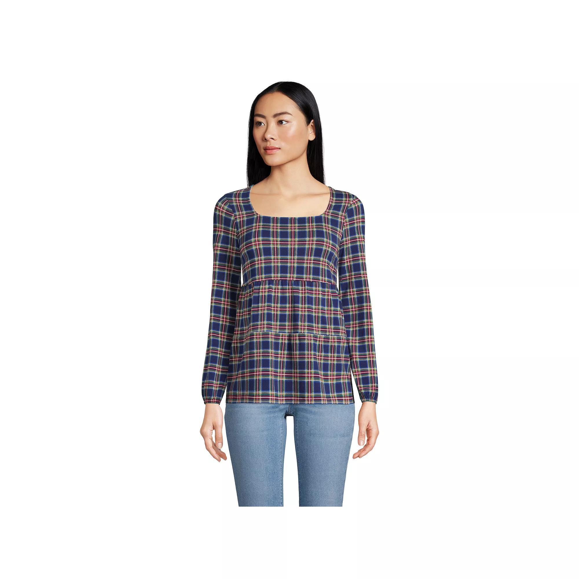Women's Lands' End Squareneck Tiered Top,  Product Image