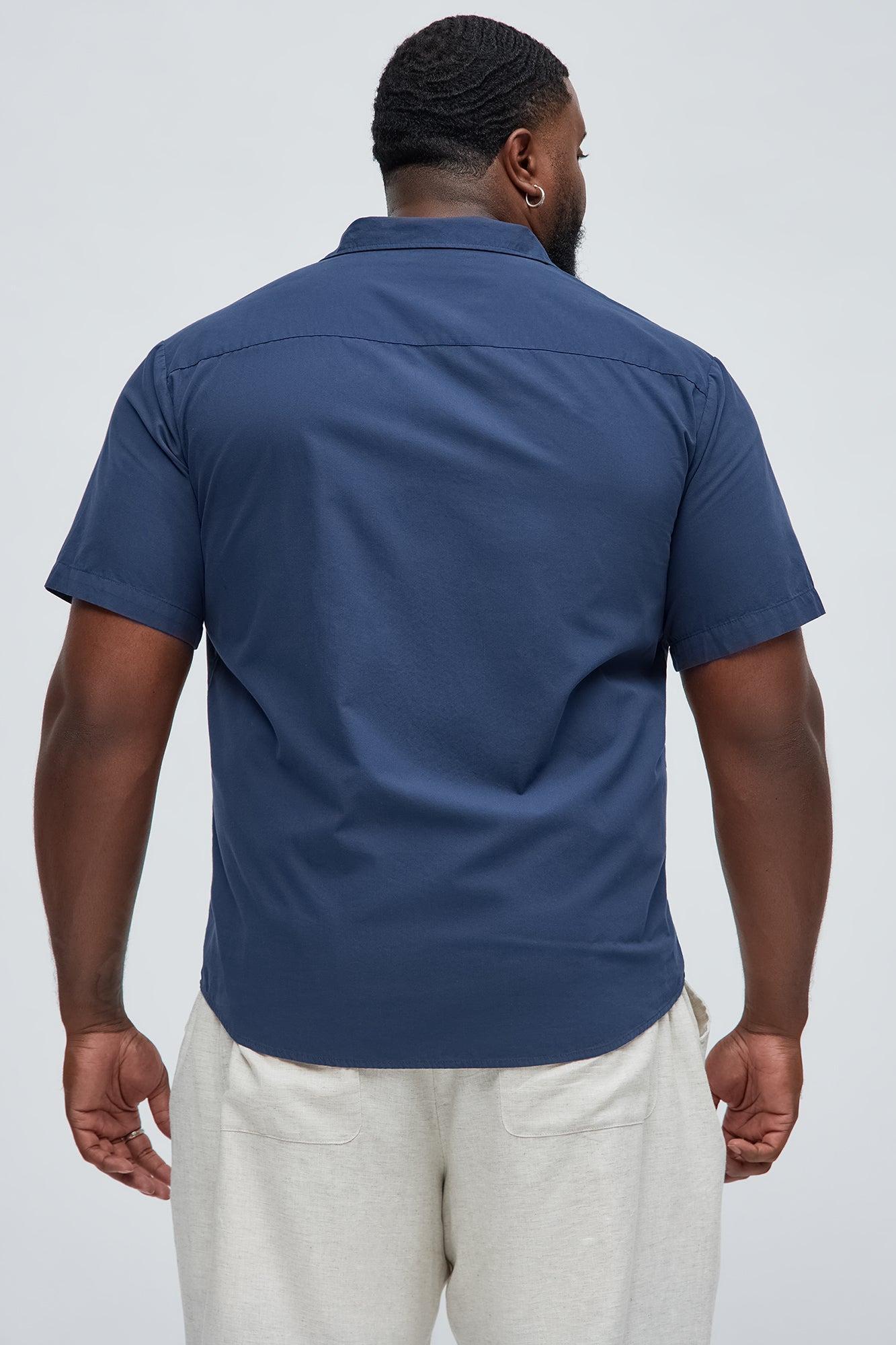 Ryland Short Sleeve Button Up Shirt - Navy Product Image