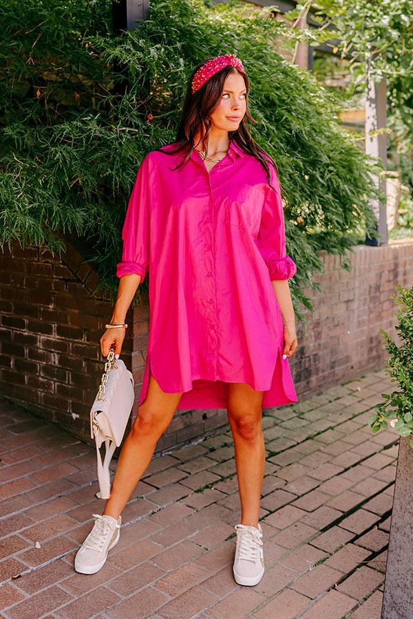 Major Icon Tunic Dress In Hot Pink Product Image