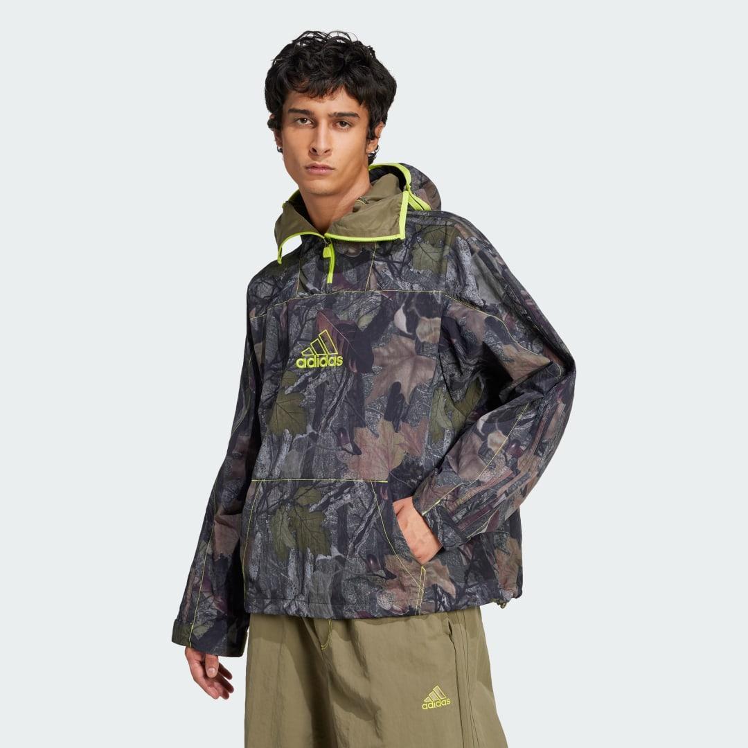 adidas Camo Jacket Q1 Olive Strata L Mens Product Image