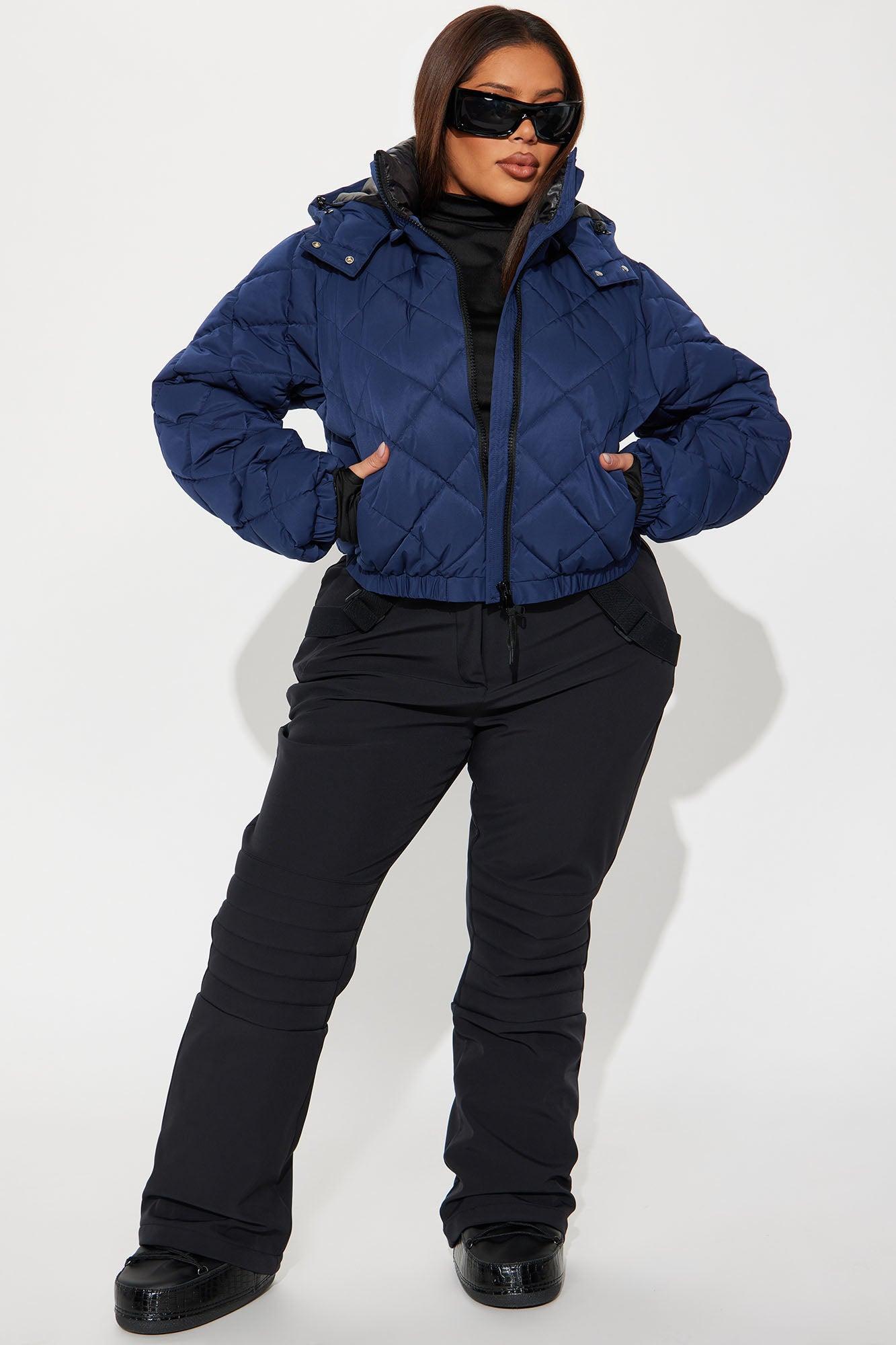 Snow Days Quilted Puffer Jacket - Navy Product Image