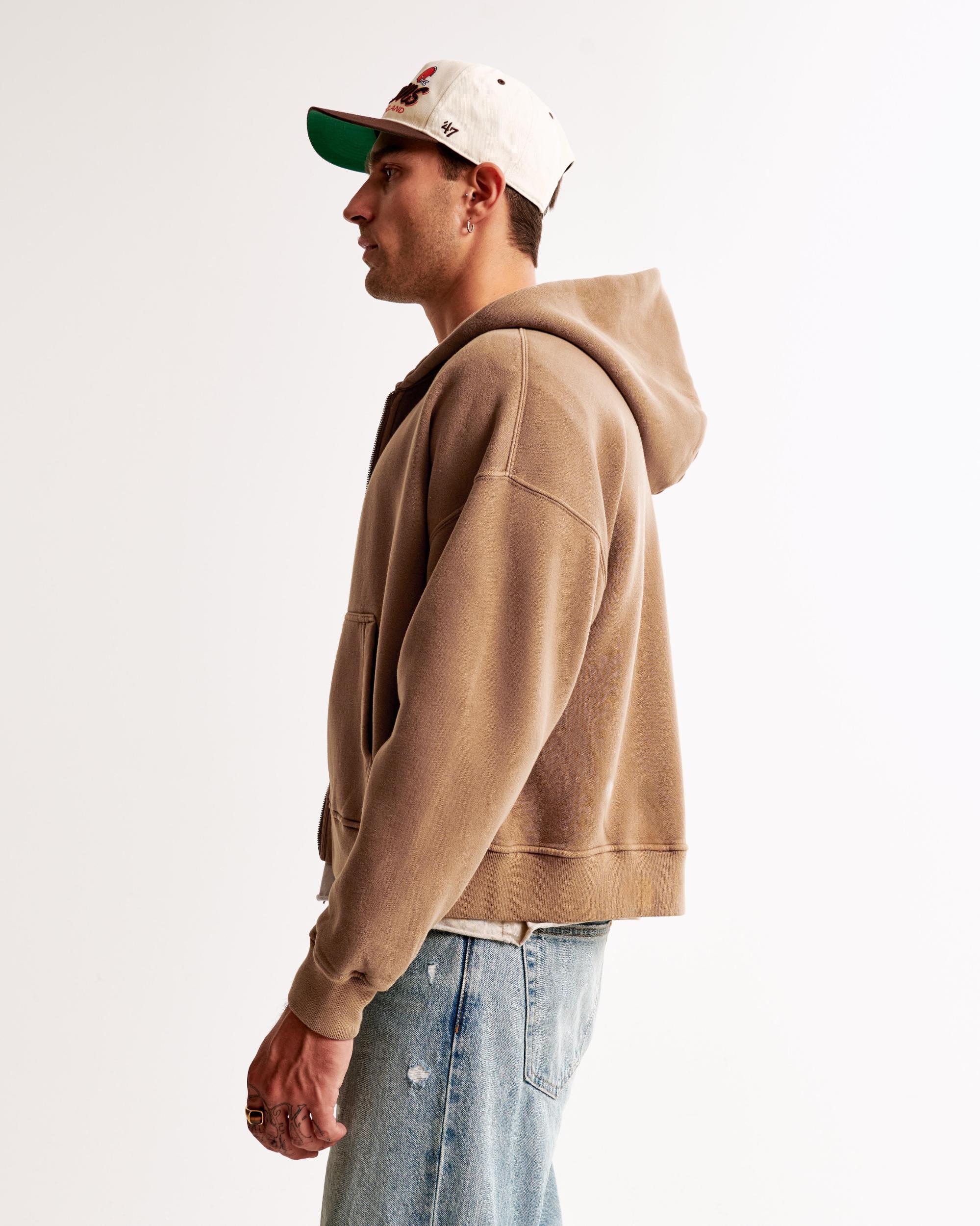 Cropped Essential Full-Zip Hoodie Product Image