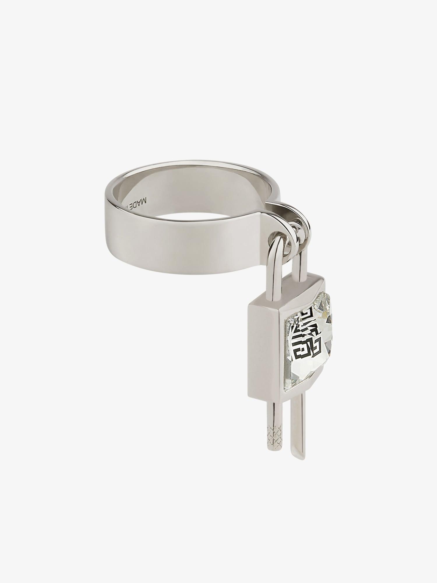 Mini Lock ring in metal with crystal Product Image