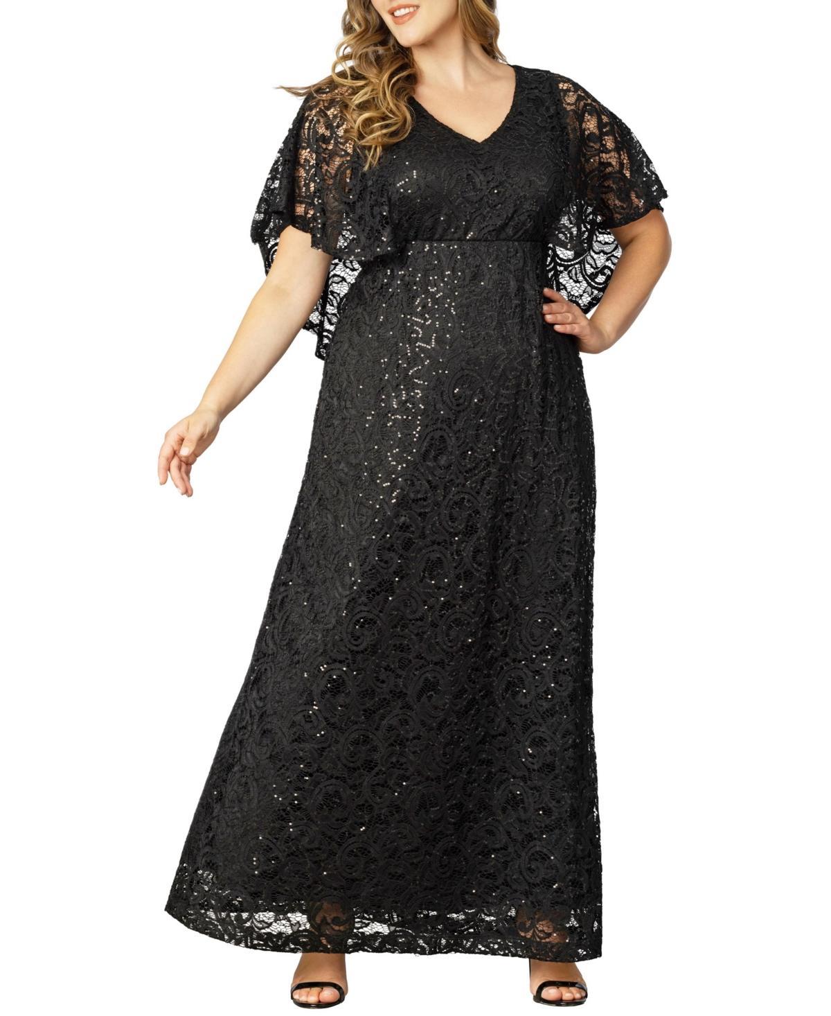 Womens Celestial Cape-Sleeve Lace Gown Product Image