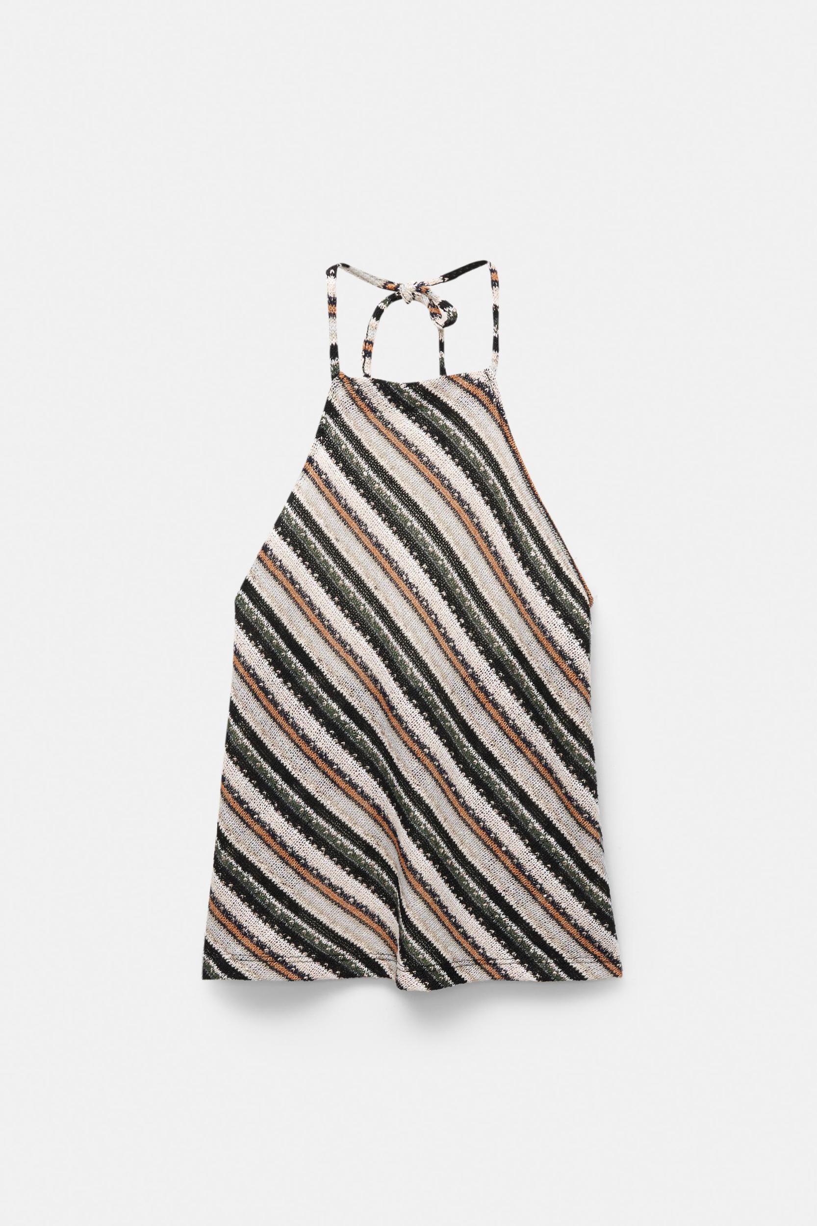 Knit striped top Product Image