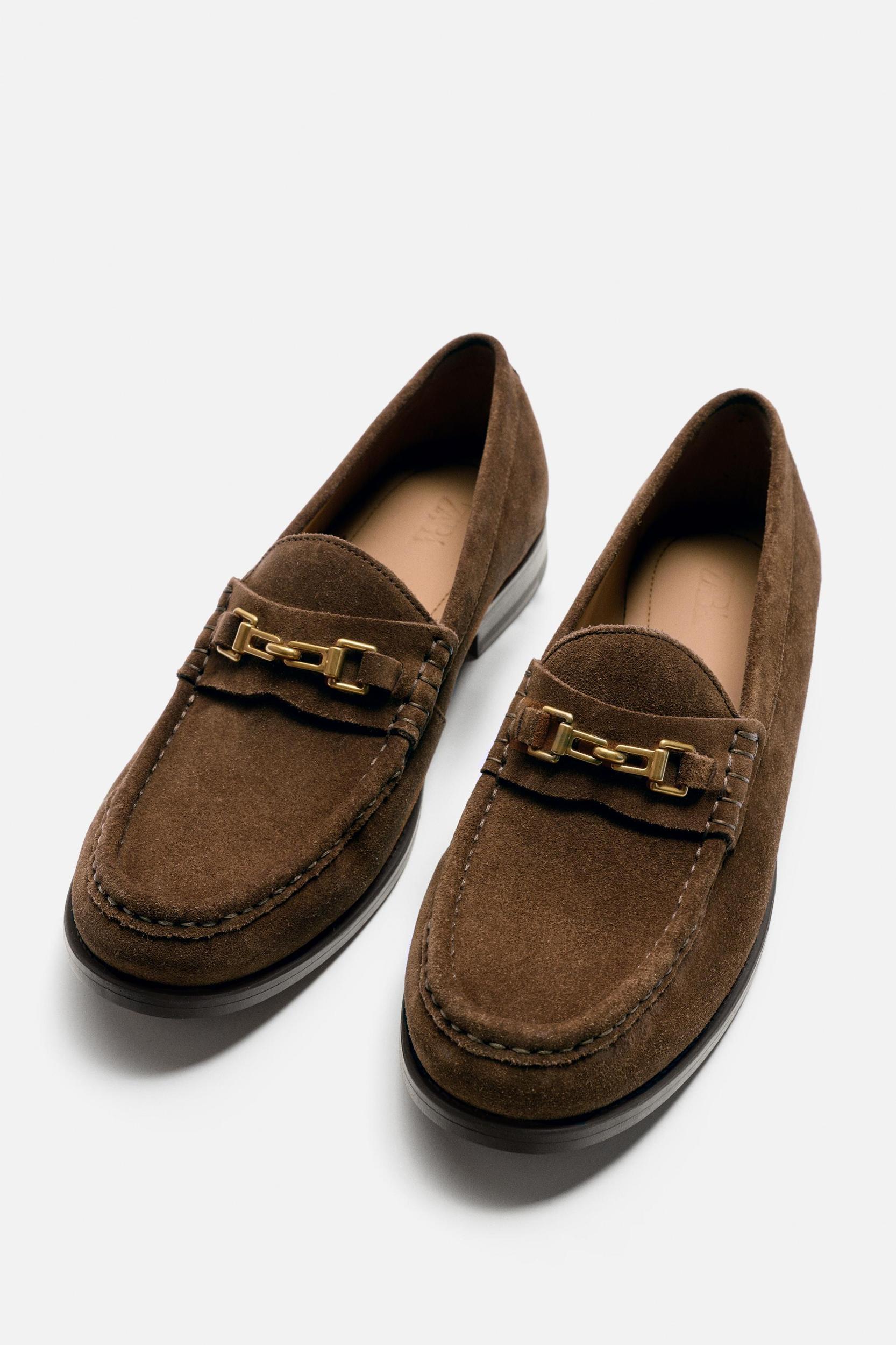 LEATHER LOAFERS WITH APPLIQUÉ Product Image