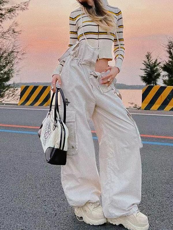 Knit Stripe Drawstring Hooded Cardigan Product Image