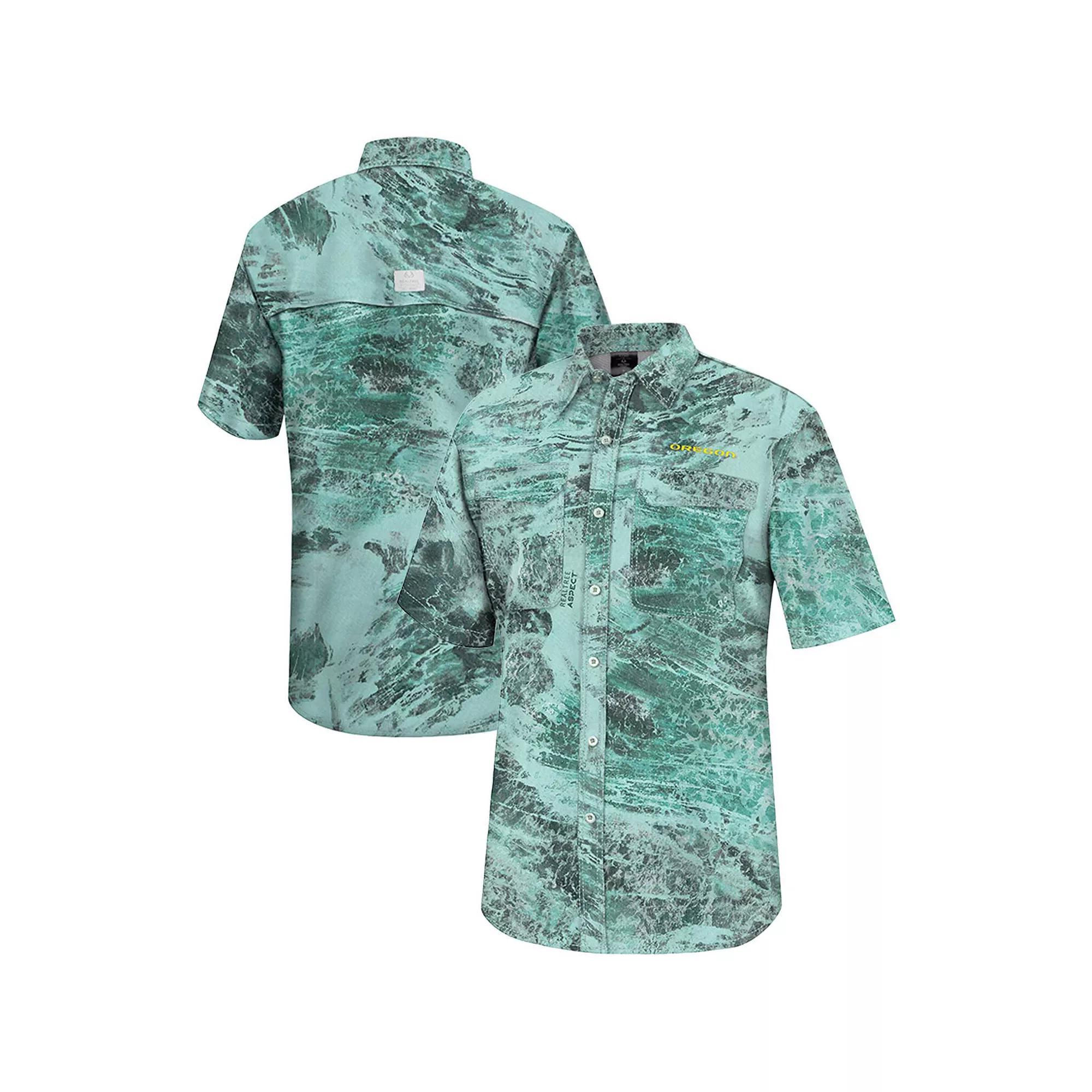 Men's Colosseum Green Notre Dame Fighting Irish Realtree Aspect Charter Full-Button Fishing Shirt,  Product Image