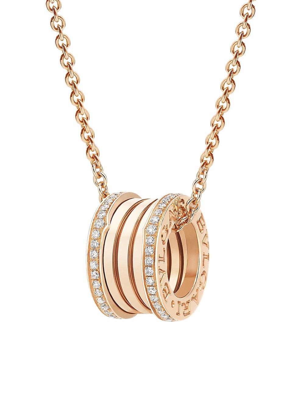 Womens B. zero1 18K Rose Gold & Diamond Pendant Necklace Product Image