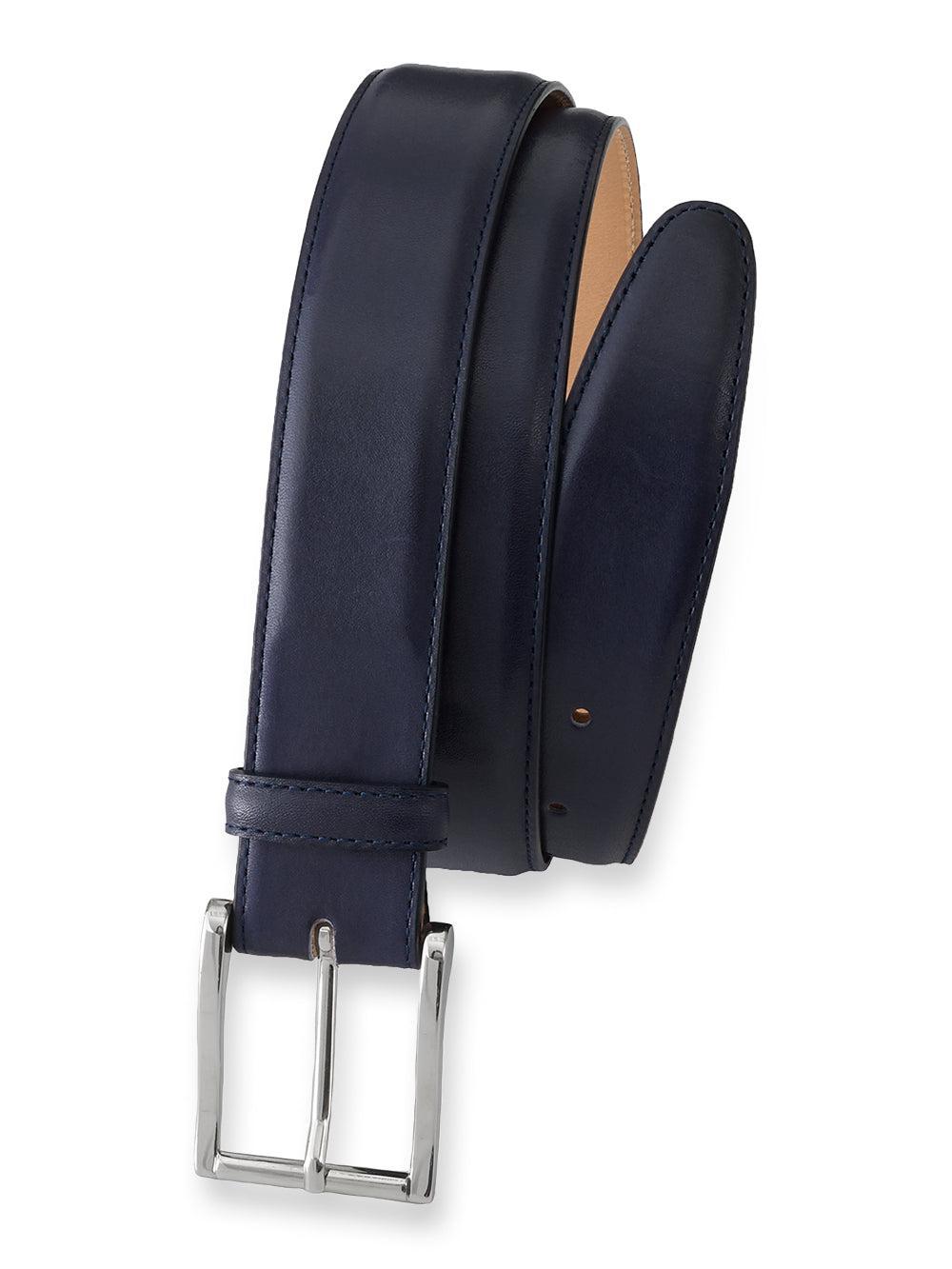 Leather Belt with Changeable Buckle - Navy Product Image