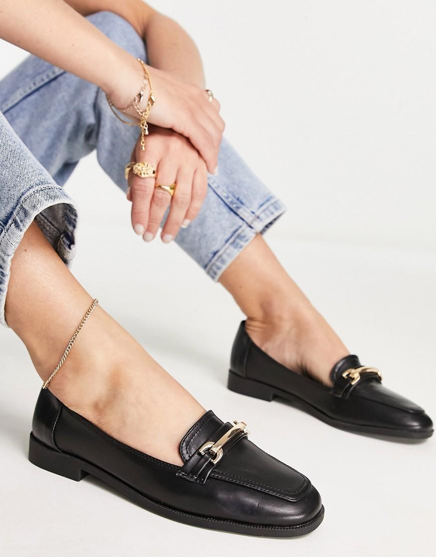 ASOS DESIGN Verity loafer flat shoes with trim Product Image