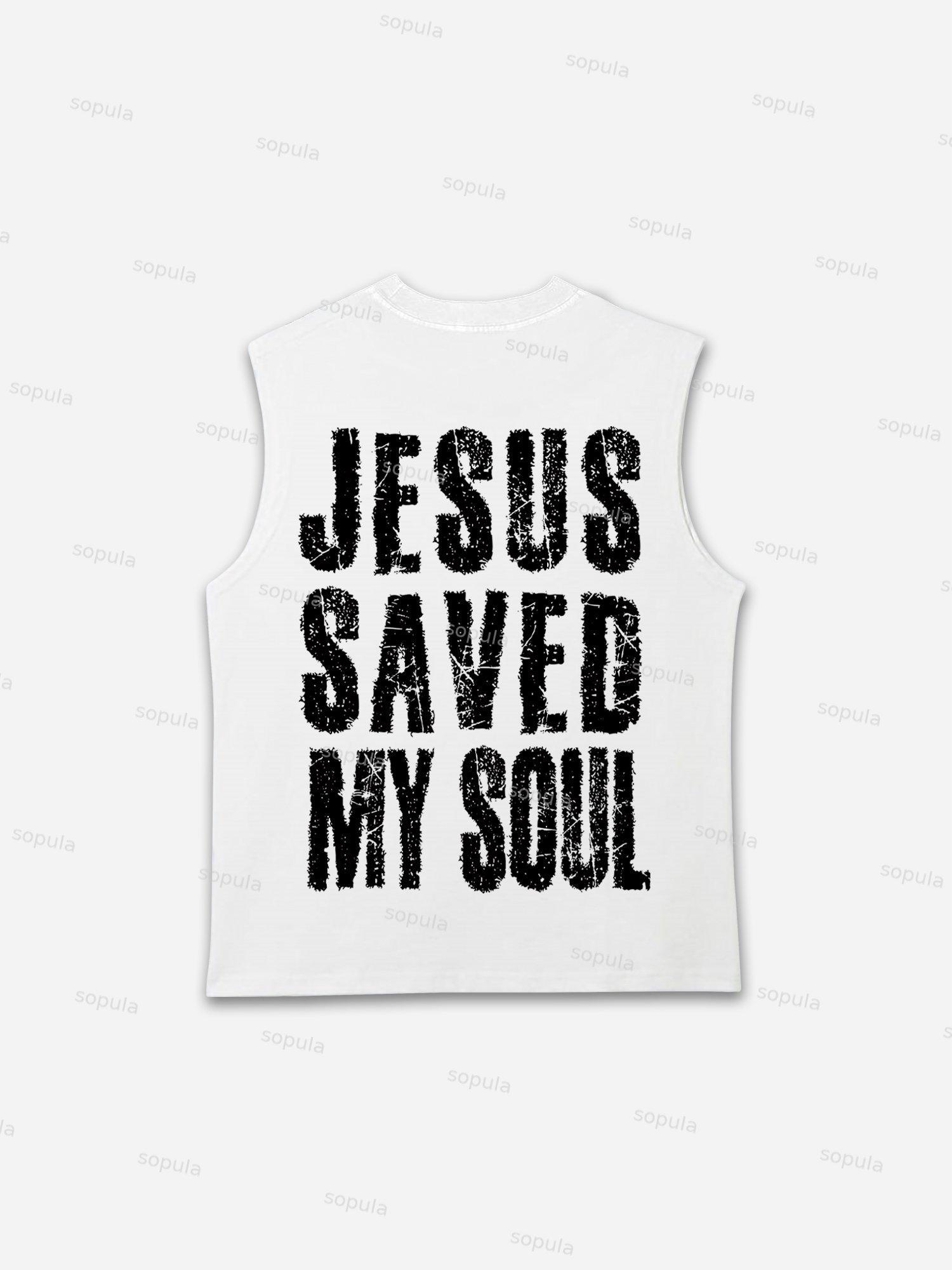 Jesus Saved My Soul Print Tank Top Product Image