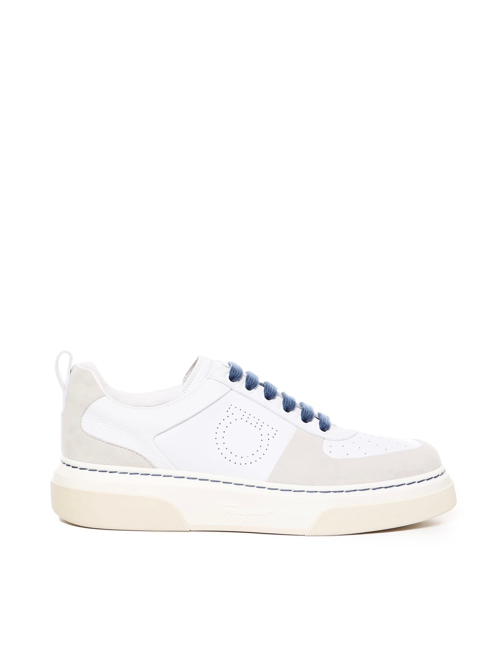 FERRAGAMO Cassina Low-top Sneakers In White Product Image