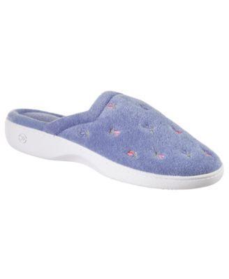 isotoner Embroidered Terry Secret Sole Womens Clog Slippers Purple Product Image