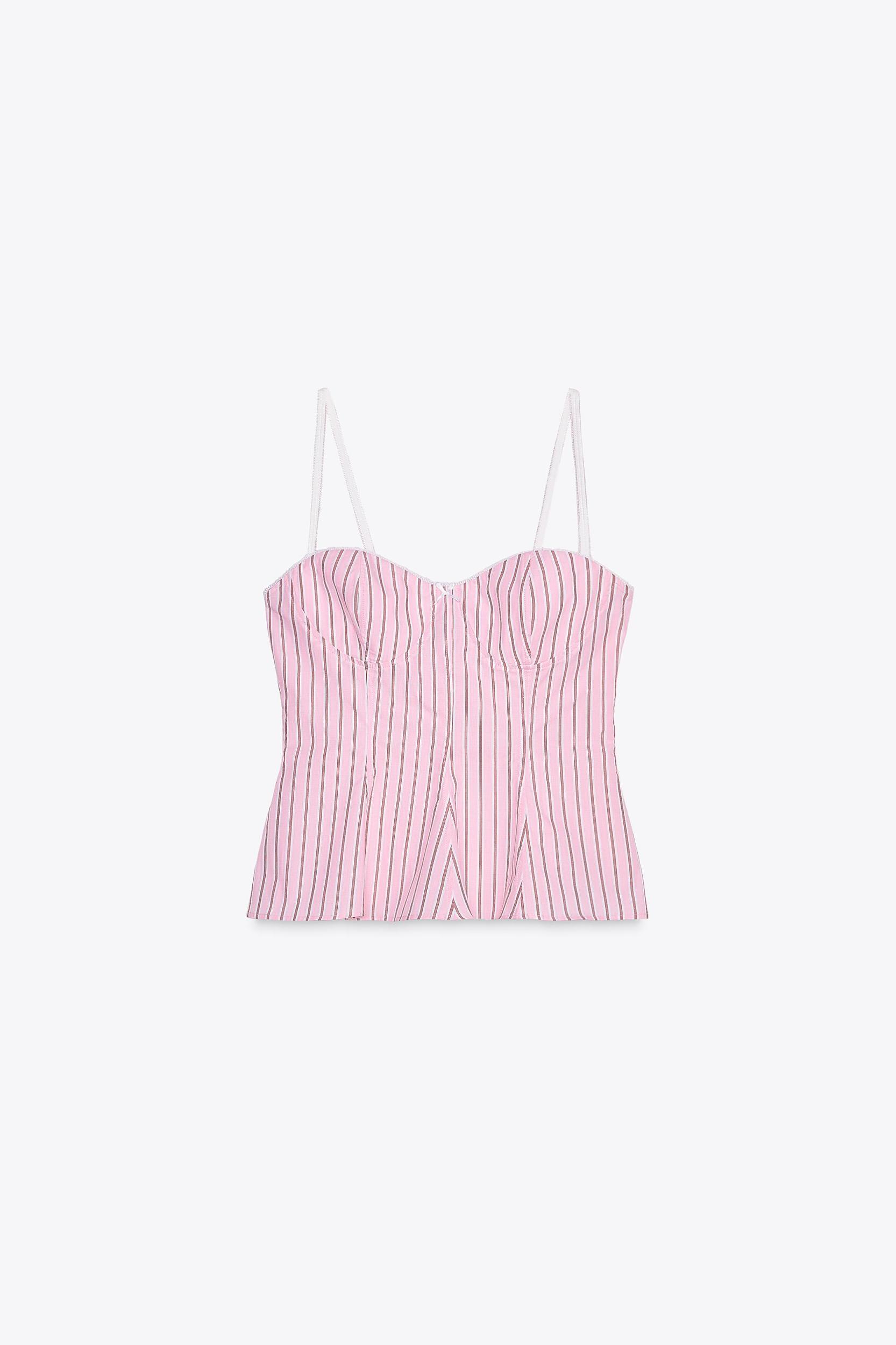 STRIPED CROP POPLIN SHIRT Product Image