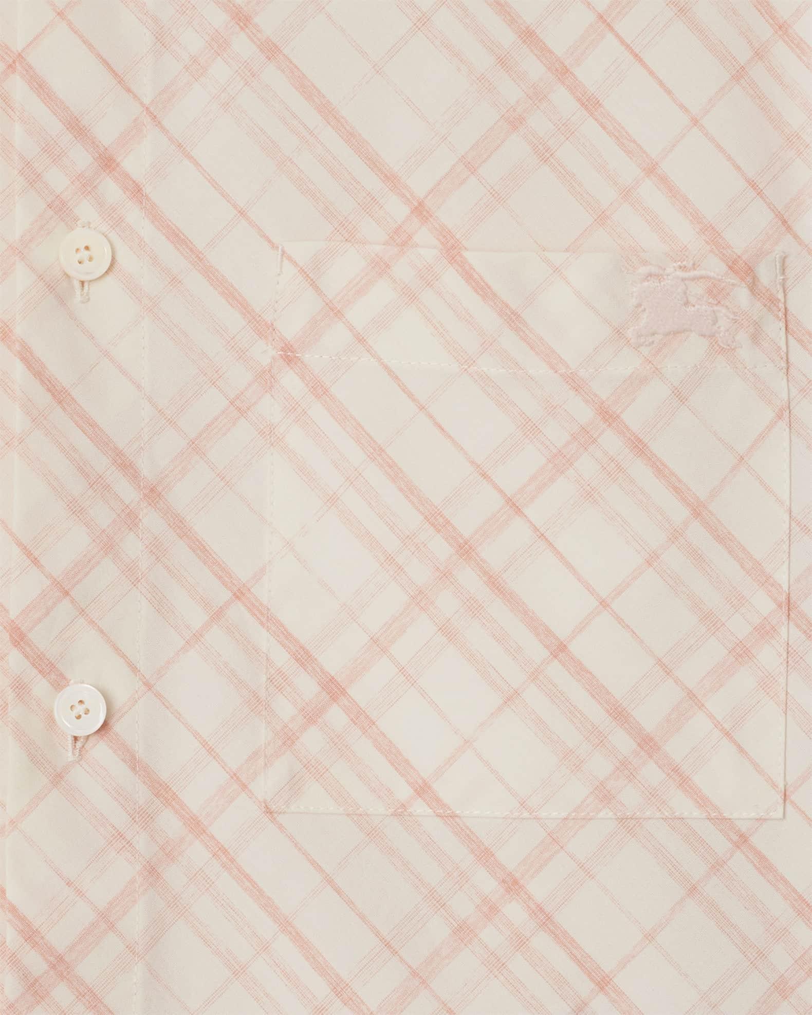 Check Short-Sleeve Crop Button-Down Shirt Product Image