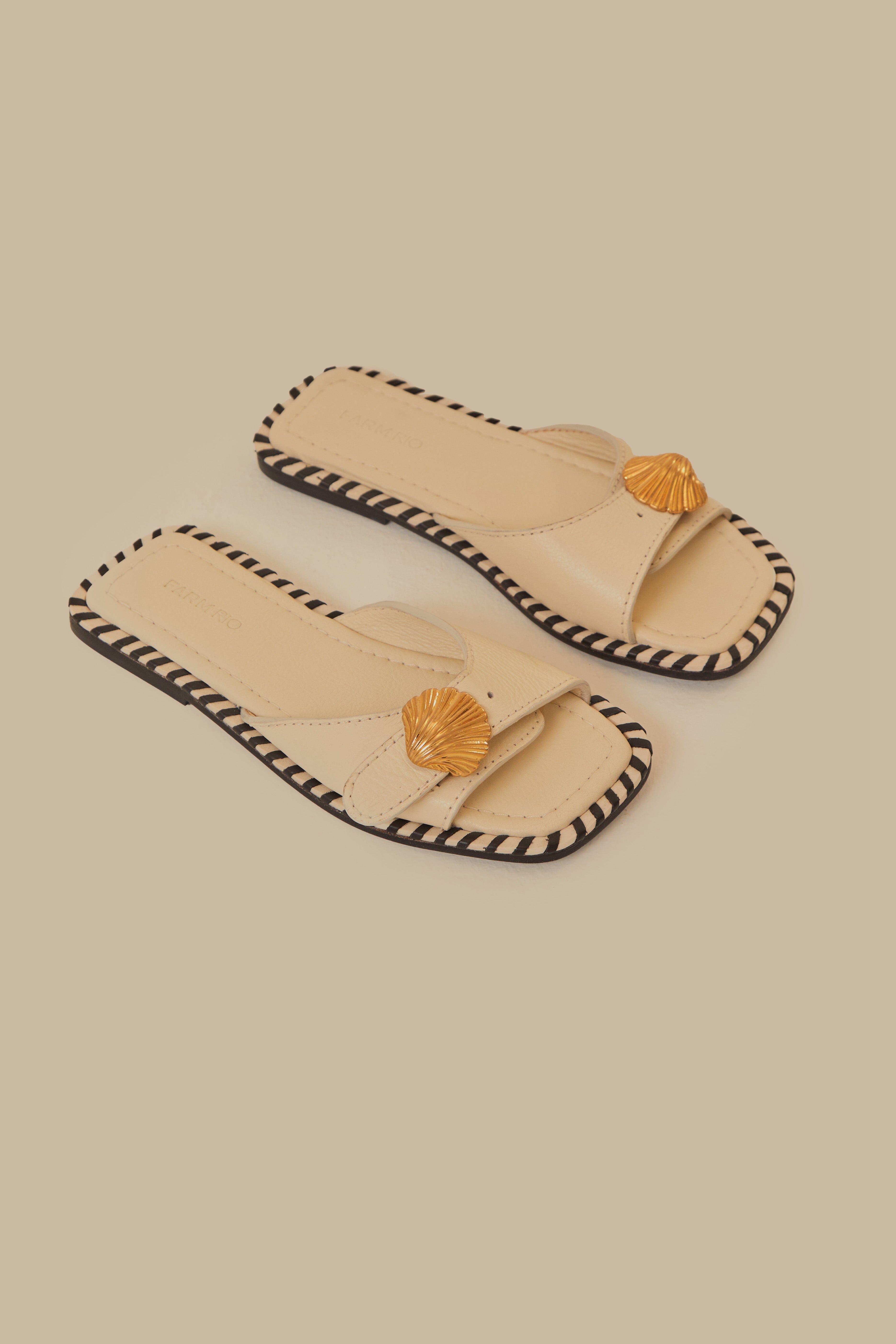 Off-White Slide Flat Sandal, OFF-WHITE / 5 Product Image