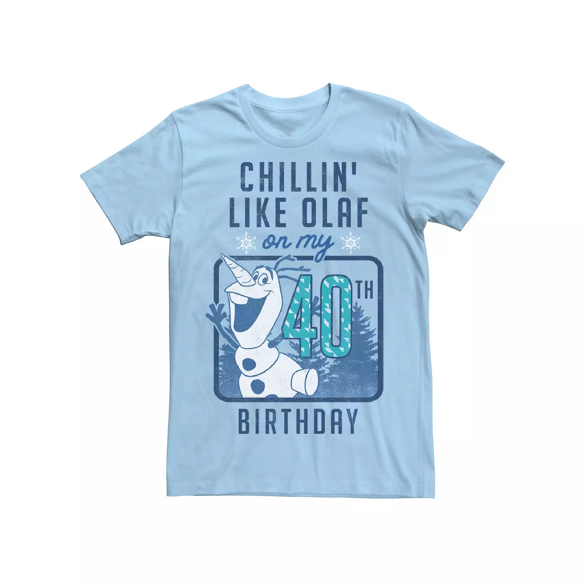 Disney's Frozen Olaf Men's Chillin' Like On My 40th Birthday Tee, Size: XXL, Light Blue Product Image