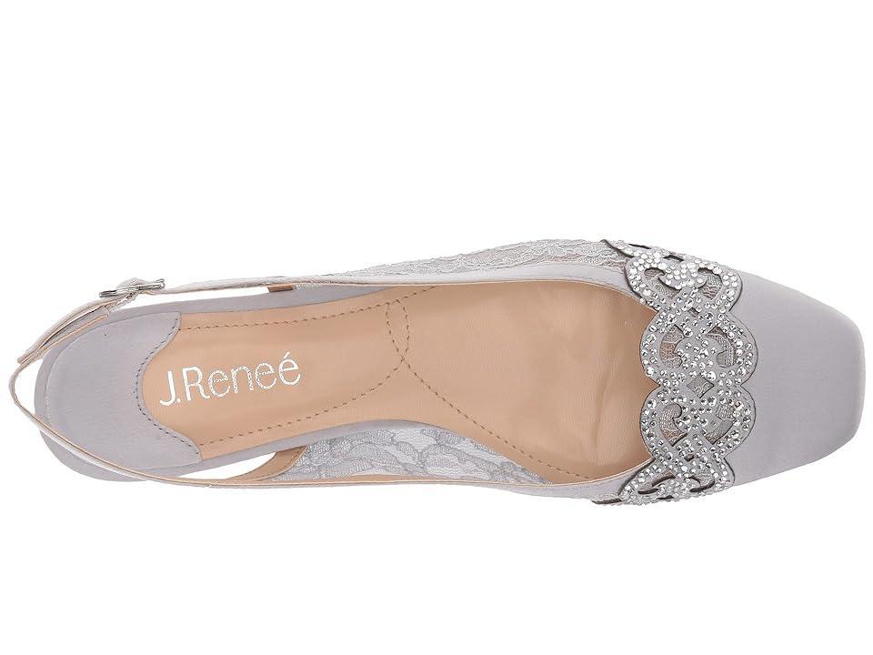 J. Renee Faleece Lace And Satin Slingback Block Heel Pumps Product Image