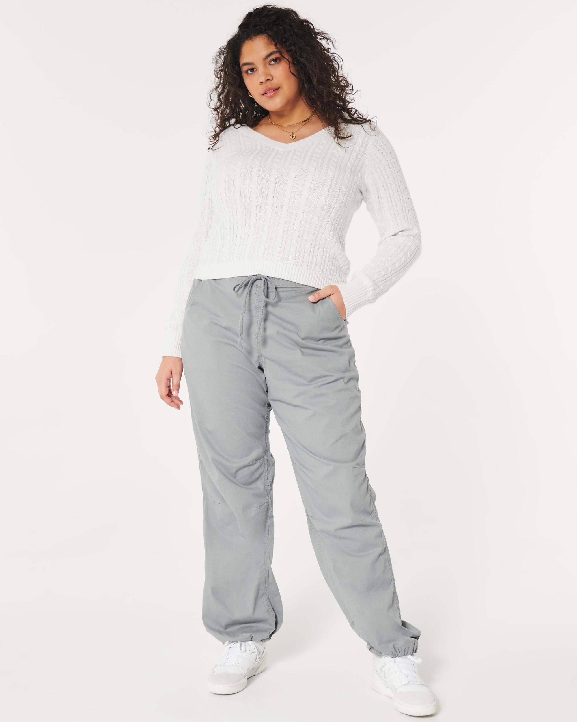 Cable-Knit V-Neck Sweater Product Image