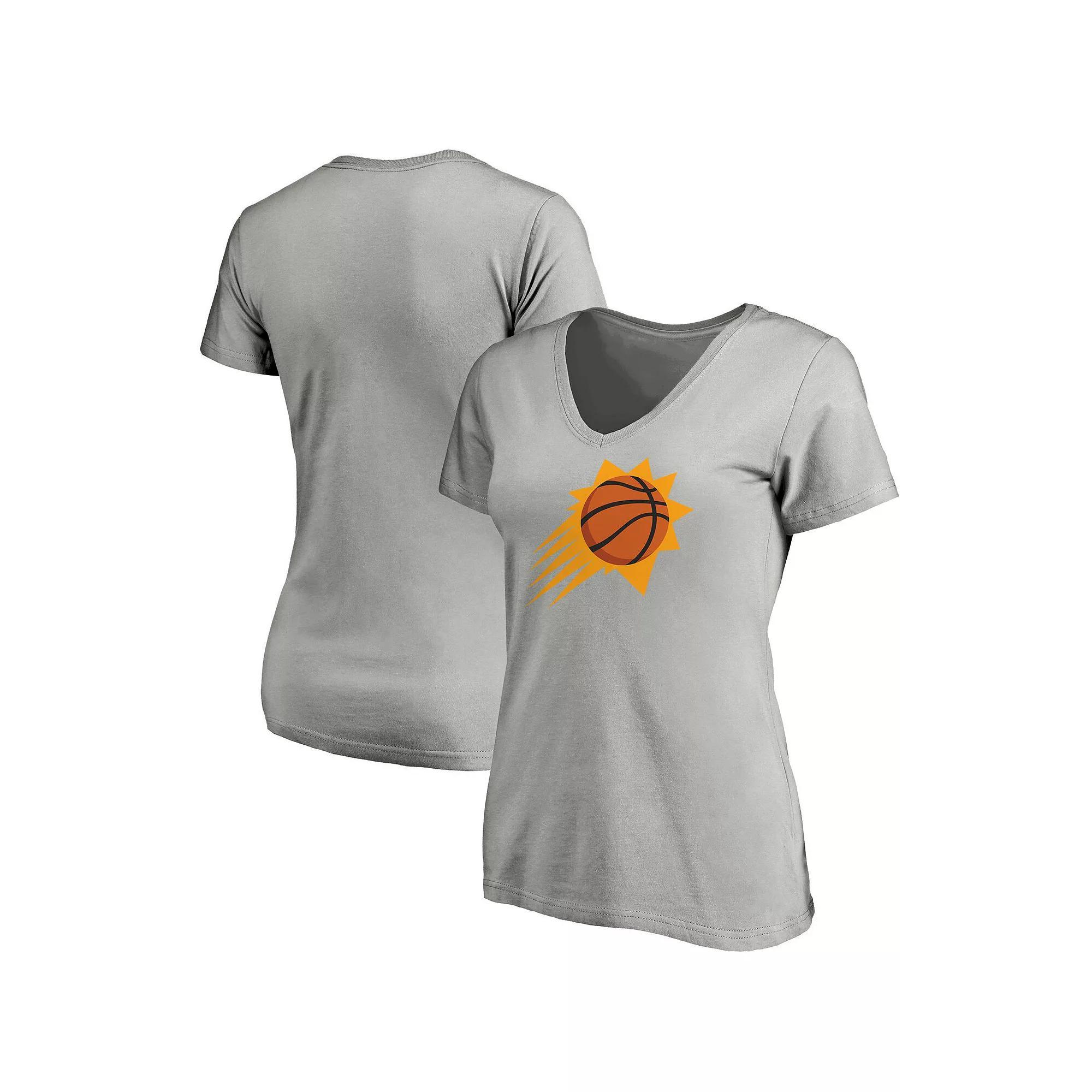 Womens Fanatics Branded Gray Phoenix Suns Primary Logo Team V-Neck T-Shirt Product Image